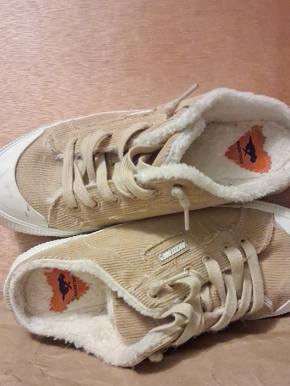Rocket Dog Tan Corduroy Sherpa Sneakers